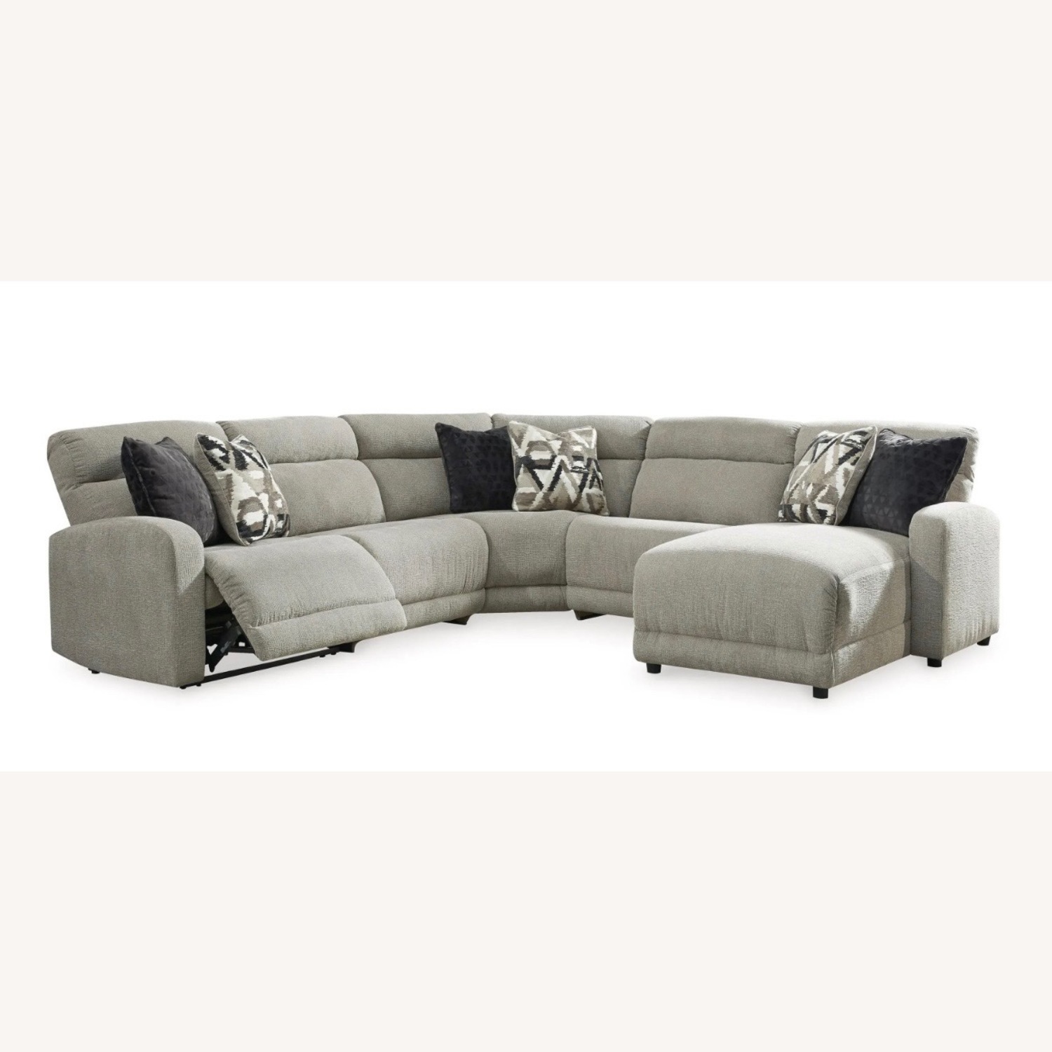 Raymour & Flanigan Light Gray Fabric 3+ Piece Sectional - image-3