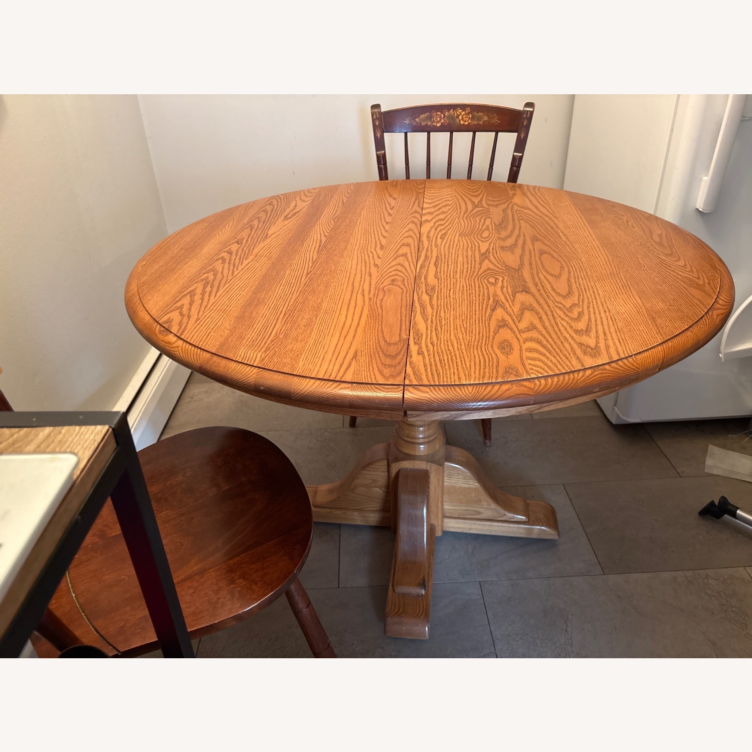 Vintage/Antique Dark Brown Wood Dining Table - image-1