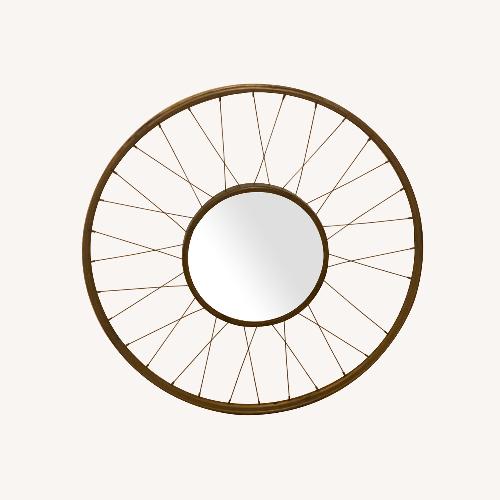 Used CB2 Spoke Brass Wagon Wheel Mirror for sale on AptDeco