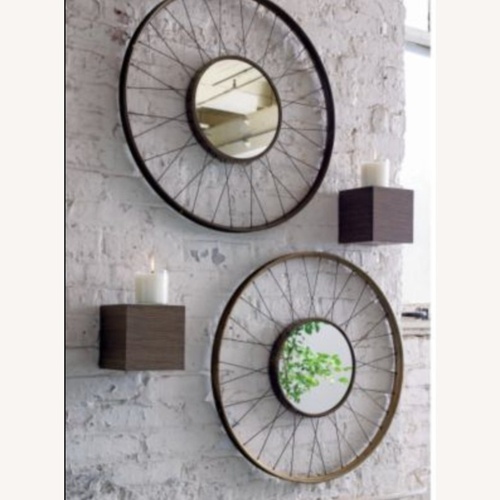 Used CB2 Spoke Brass Wagon Wheel Mirror for sale on AptDeco