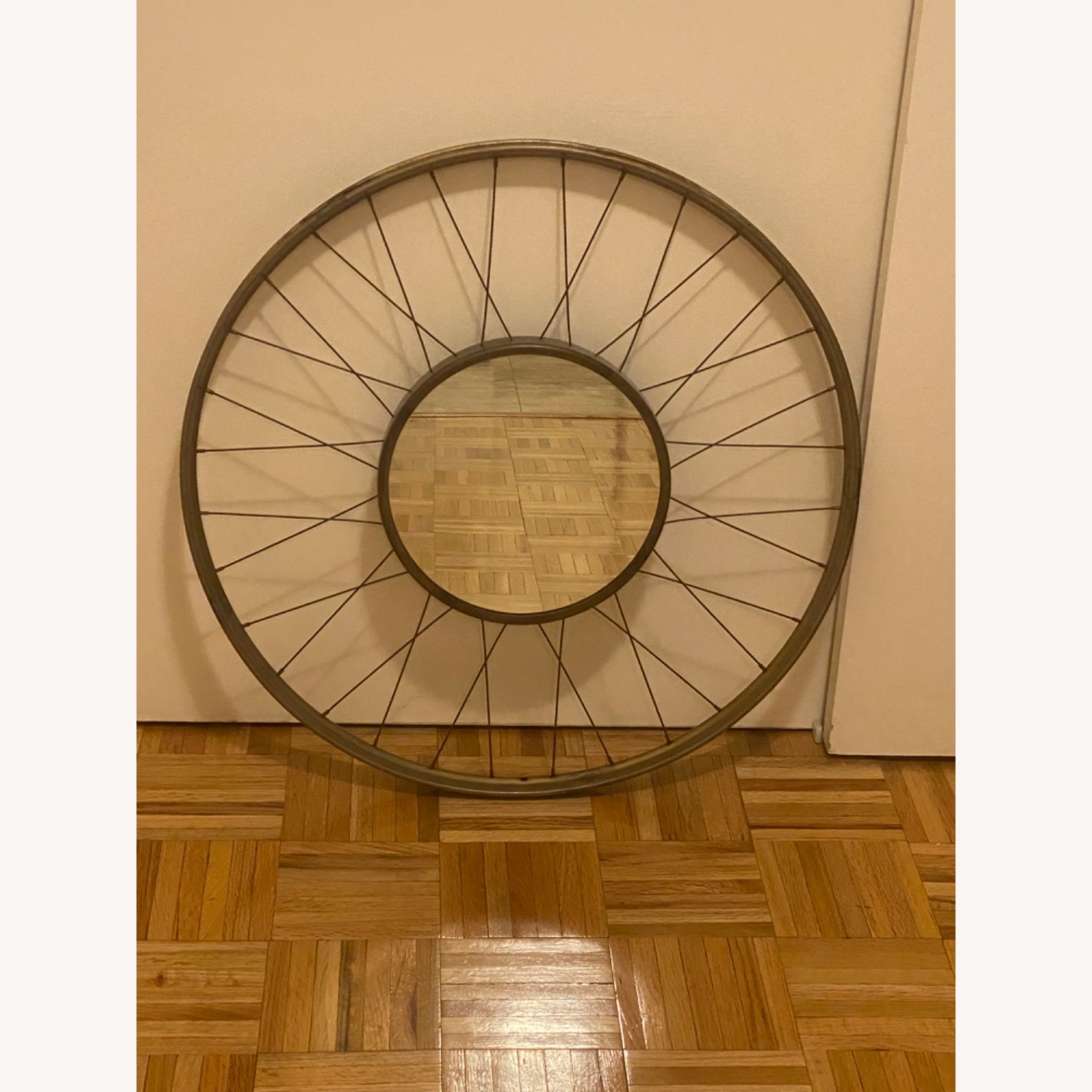 CB2 Spoke Brass Wagon Wheel Mirror - image-1