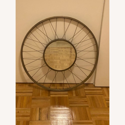 Used CB2 Spoke Brass Wagon Wheel Mirror for sale on AptDeco