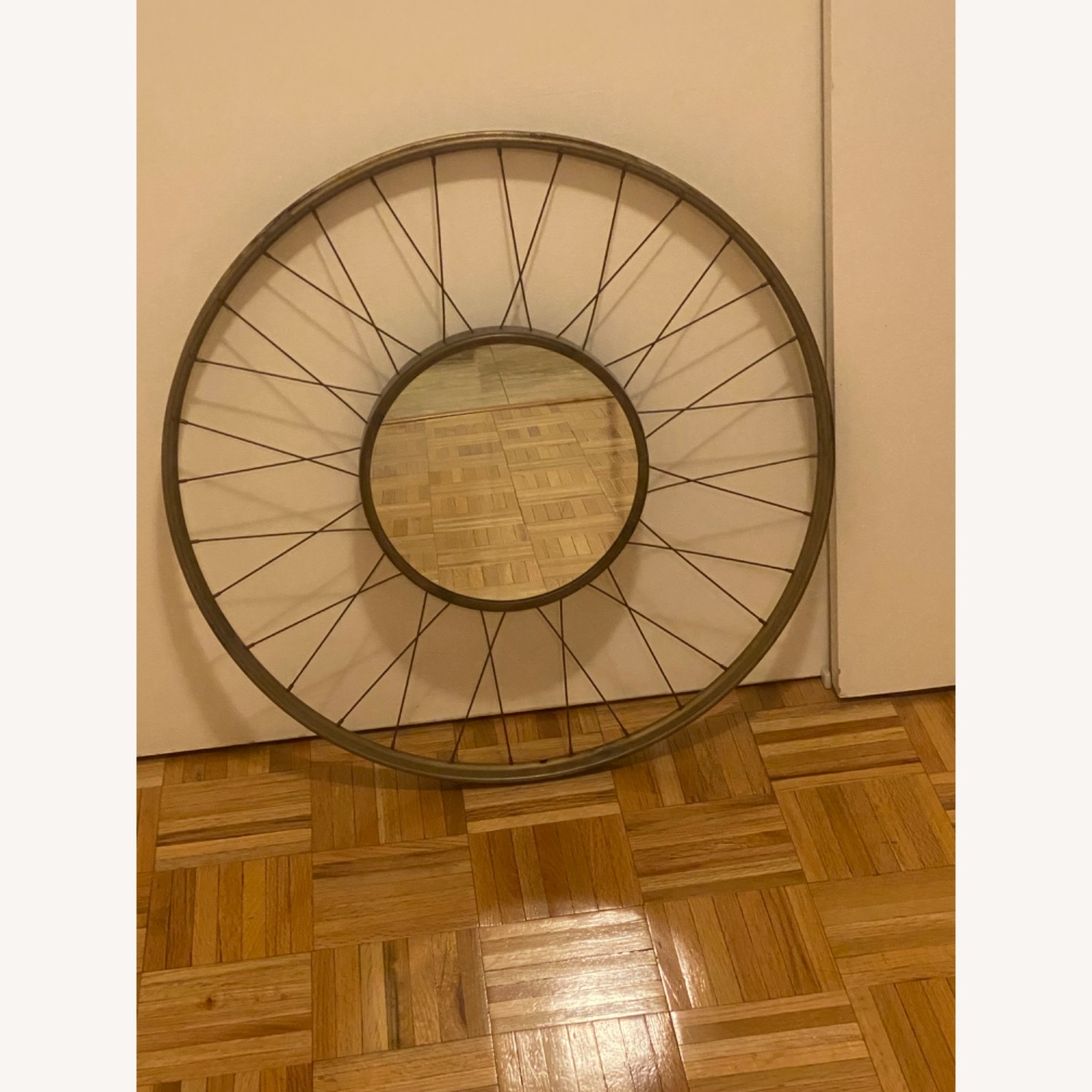 CB2 Spoke Brass Wagon Wheel Mirror - image-3