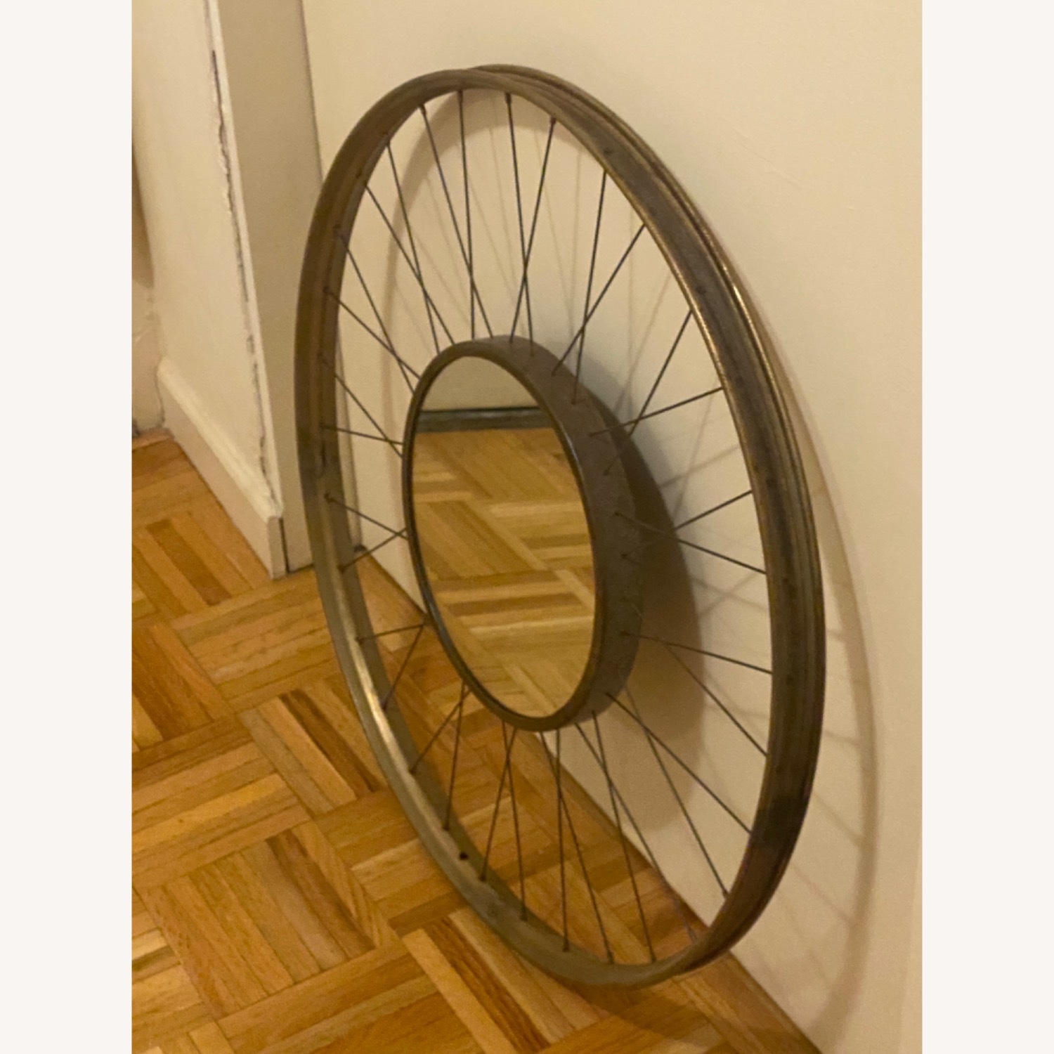CB2 Spoke Brass Wagon Wheel Mirror - image-2