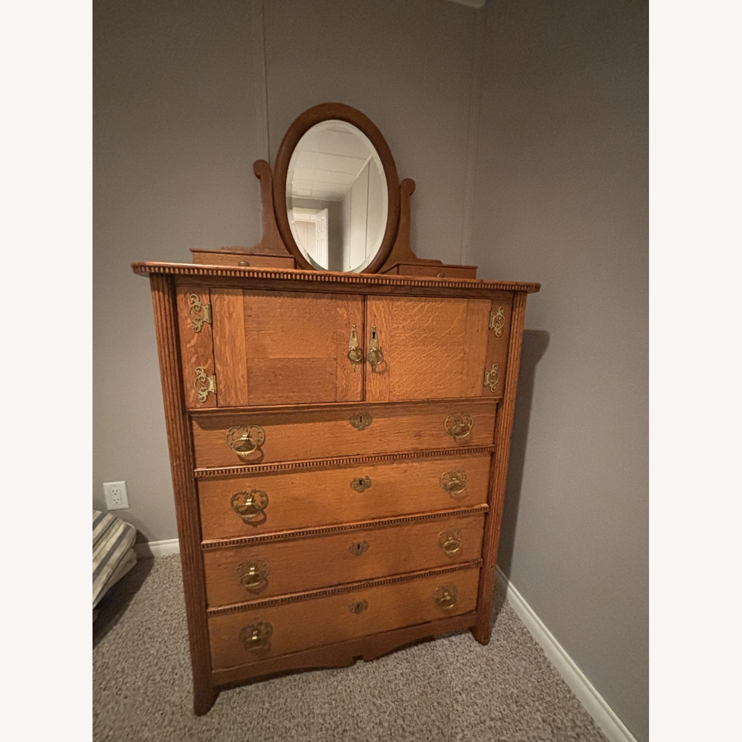 Natural Wood Armoire - image-1