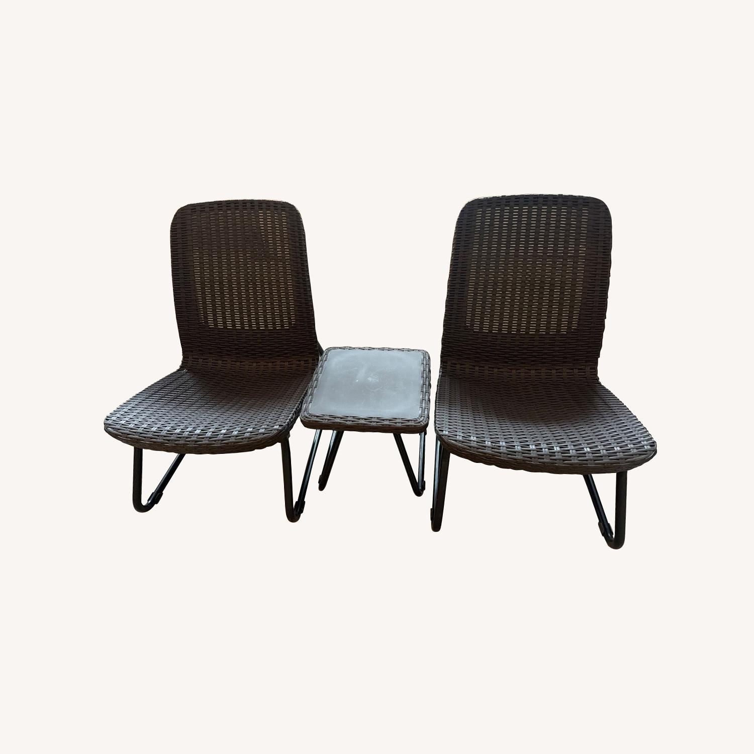 Dark Brown Wicker Patio Furniture - image-0