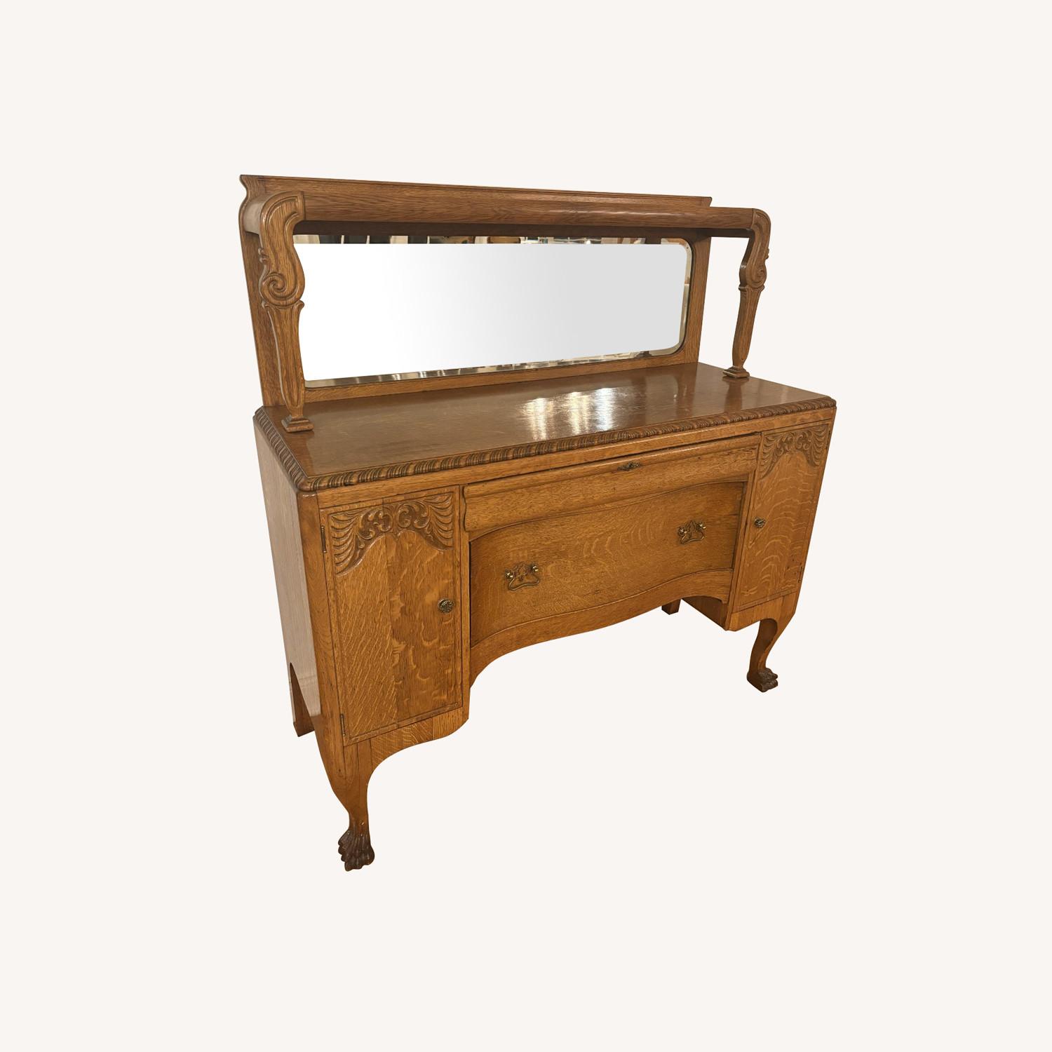 Vintage/Antique Natural Wood Sideboard - image-0