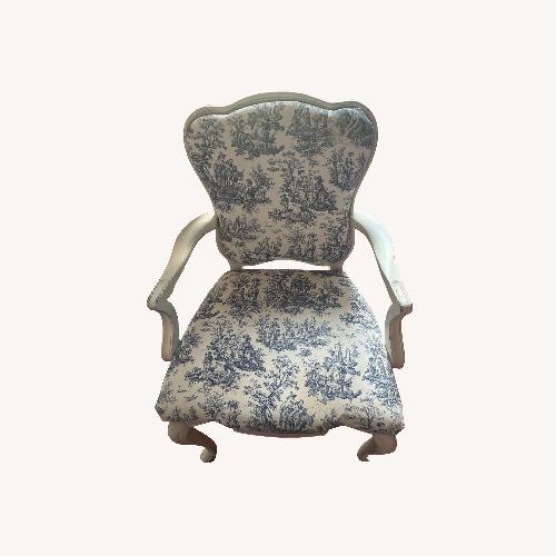 Used Vintage/Antique White Fabric Accent Chair for sale on AptDeco