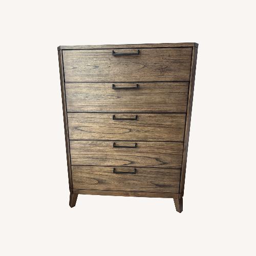 Used Raymour & Flanigan Chesnut Brown Carlsbad Chest for sale on AptDeco