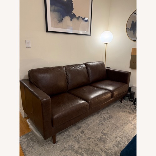 Used 3 Seater Leather Brown Sofa for sale on AptDeco