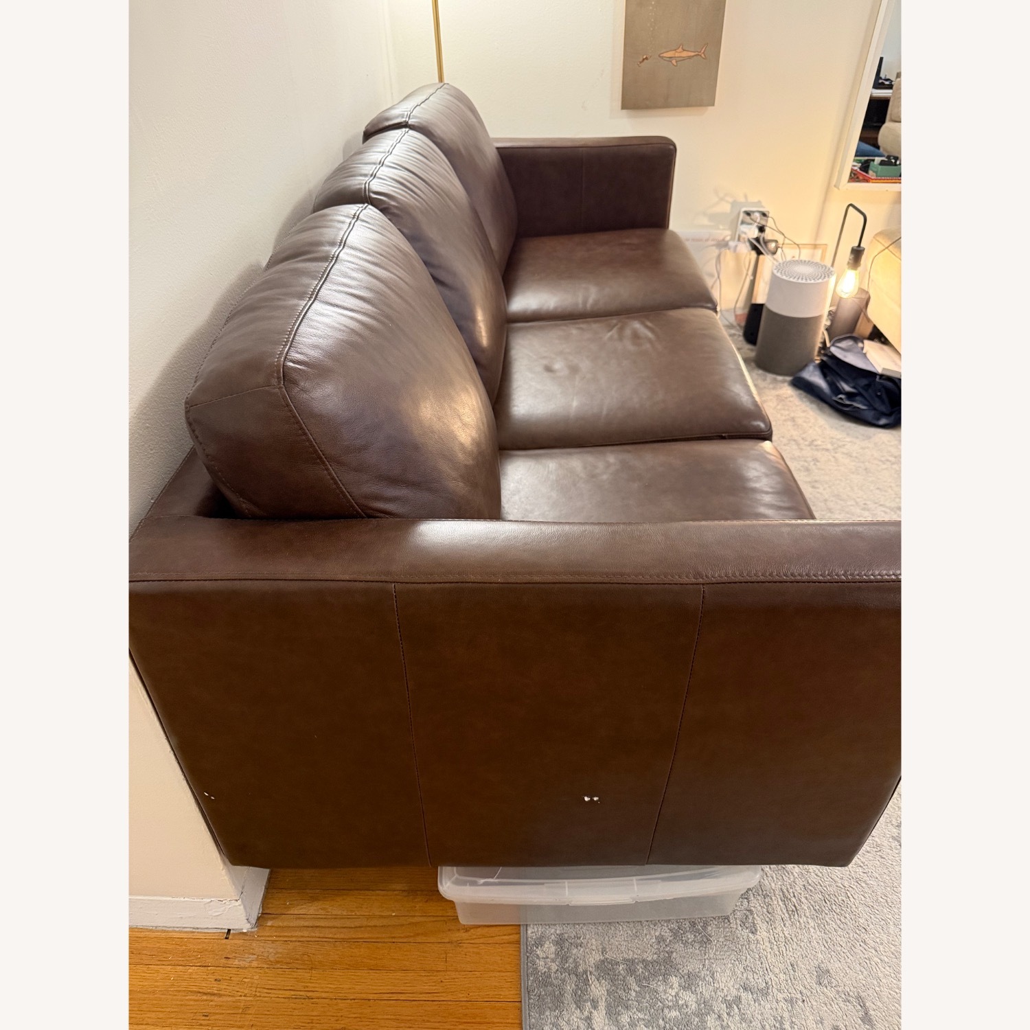3 Seater Leather Brown Sofa - image-10