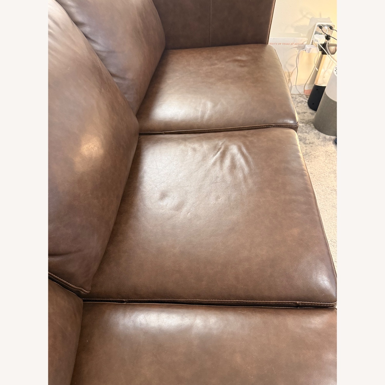 3 Seater Leather Brown Sofa - image-11