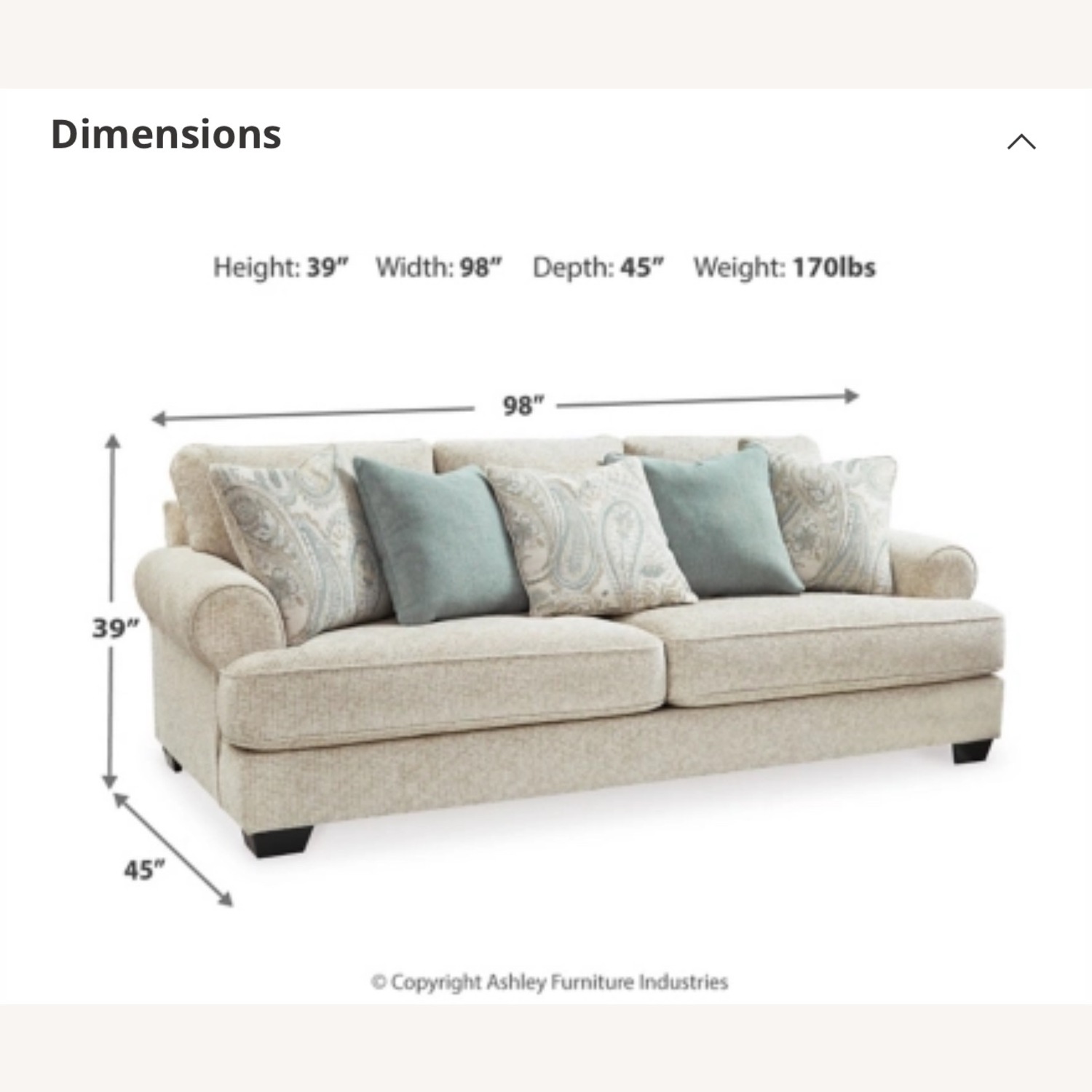 Ashley Furniture Monaghan Couch  - image-3