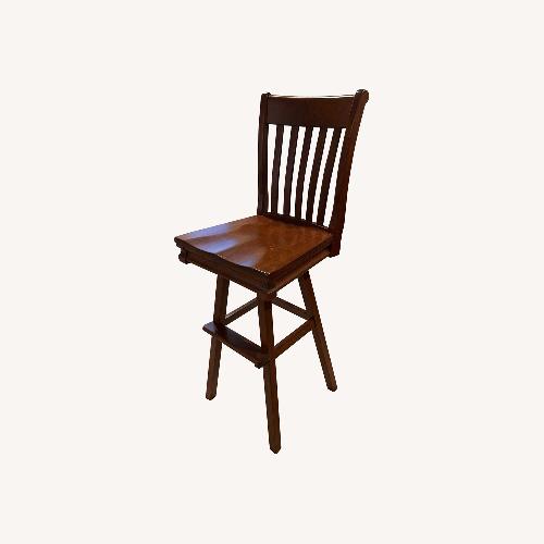 Used Hoosier Heirlooms Dark Brown Wood Stools for sale on AptDeco