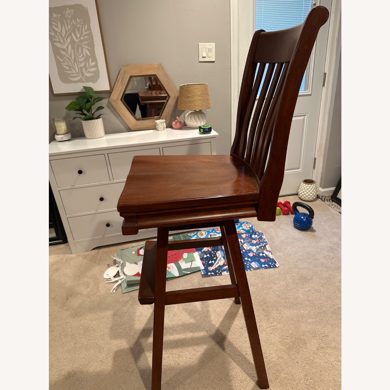 Hoosier Heirlooms Dark Brown Wood Stools - image-3