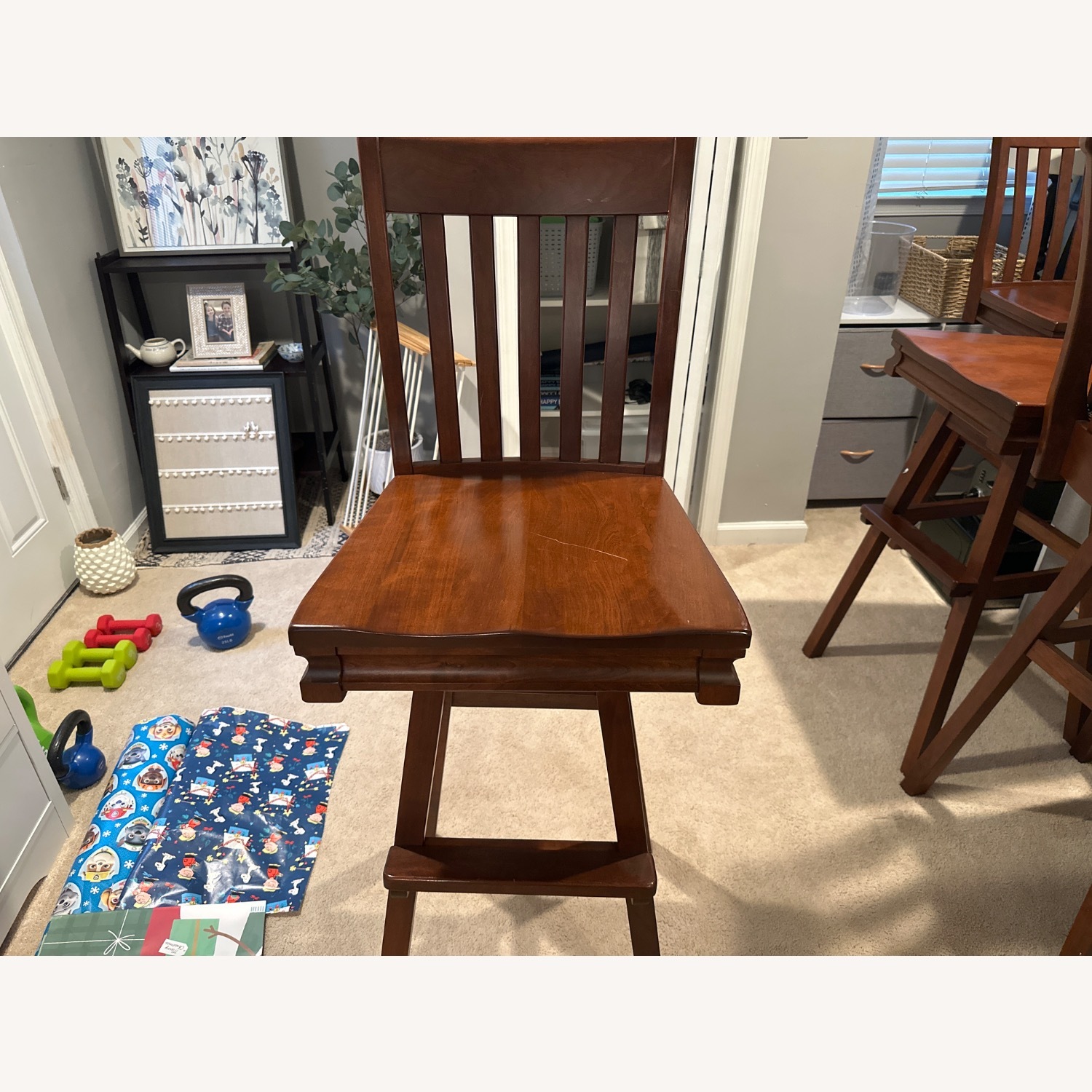 Hoosier Heirlooms Dark Brown Wood Stools - image-2