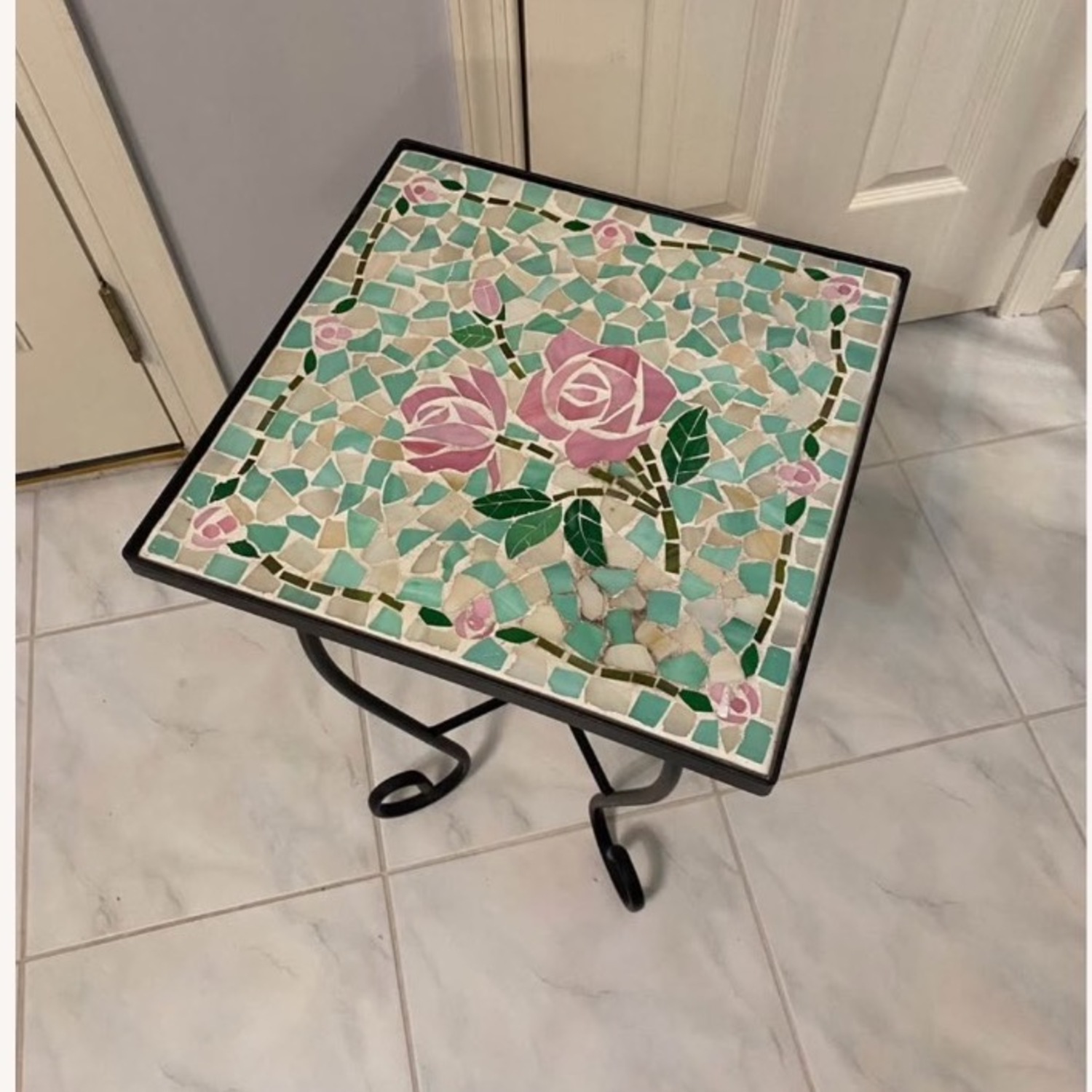 Vintage  Mosiac Plant Stand  - image-1