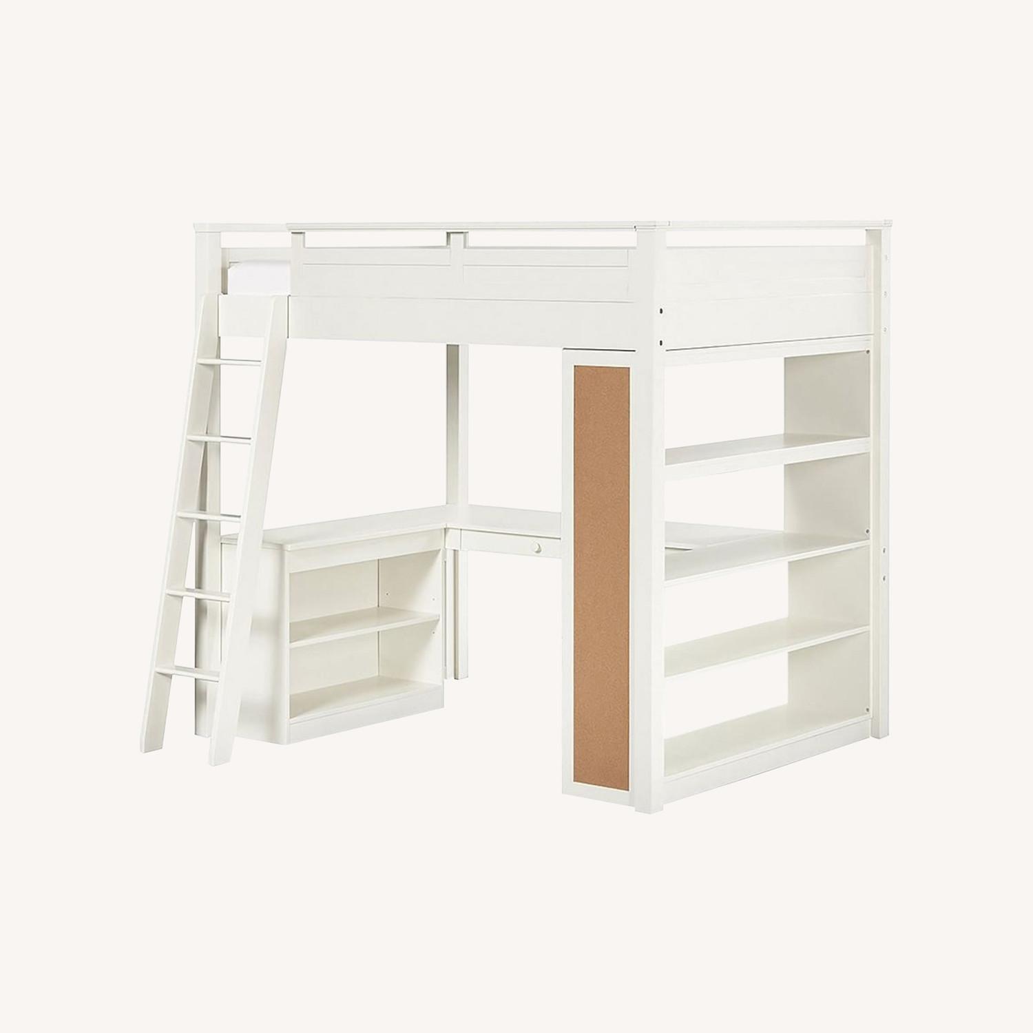 Pottery Barn Kids Sleep & Study® Loft White Wood Bunk Bed - image-0