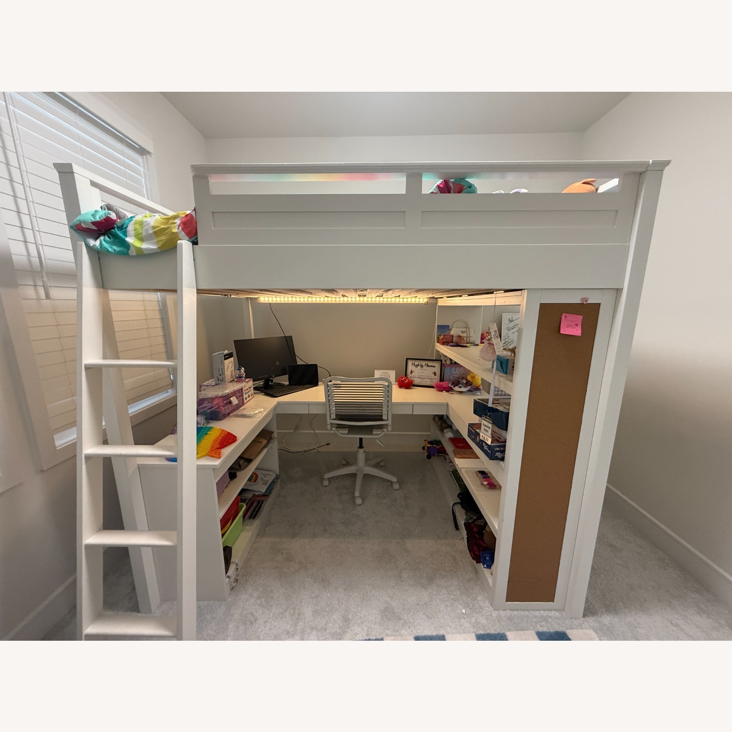 Pottery Barn Kids Sleep & Study® Loft White Wood Bunk Bed - image-1