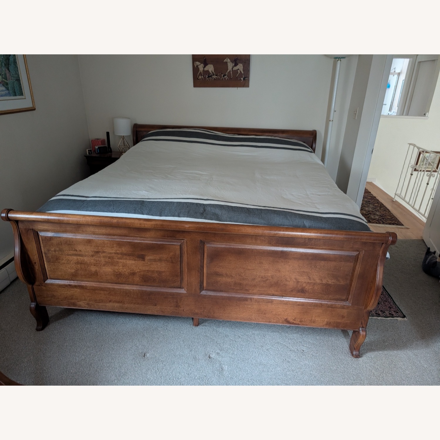 Quality Ethan Allen King Wood Bed - image-1