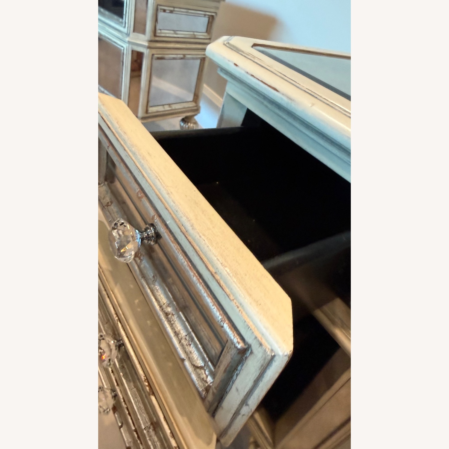 Horchow Dresden Gold Mirrored Glass Nightstands - image-12