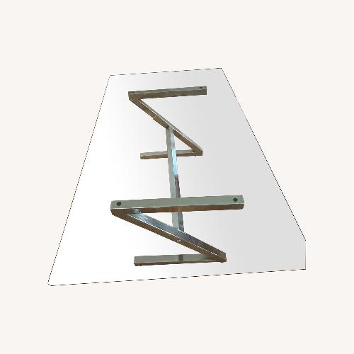 Used Mid Century Modern Z Chrome Glass Table for sale on AptDeco