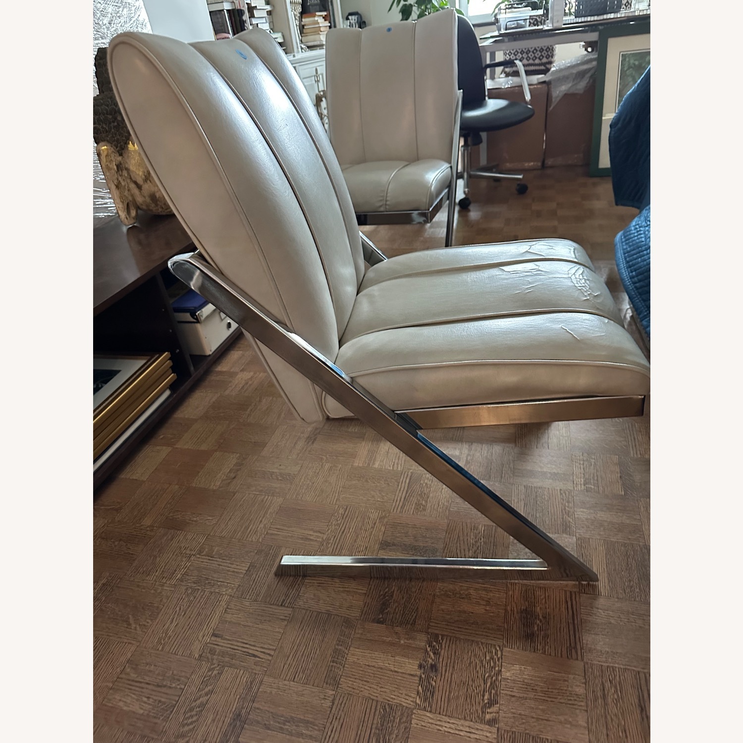 Natural Faux Leather Dining Chairs - image-4