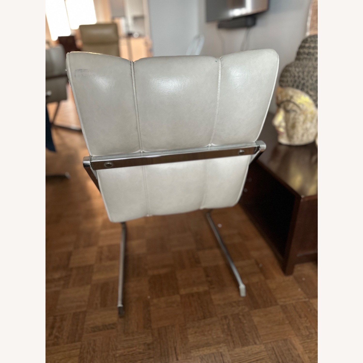 Natural Faux Leather Dining Chairs - image-8