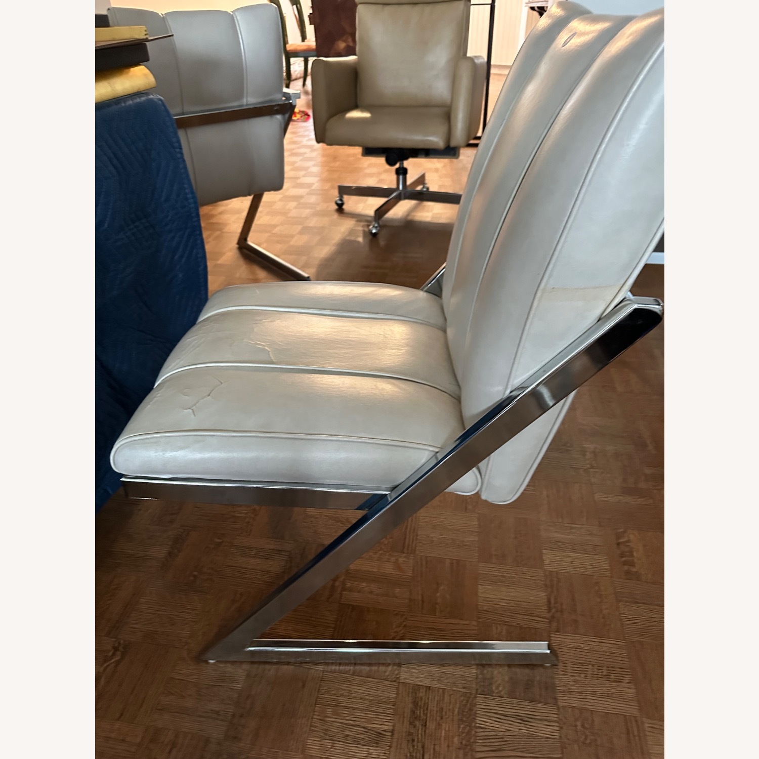 Natural Faux Leather Dining Chairs - image-5