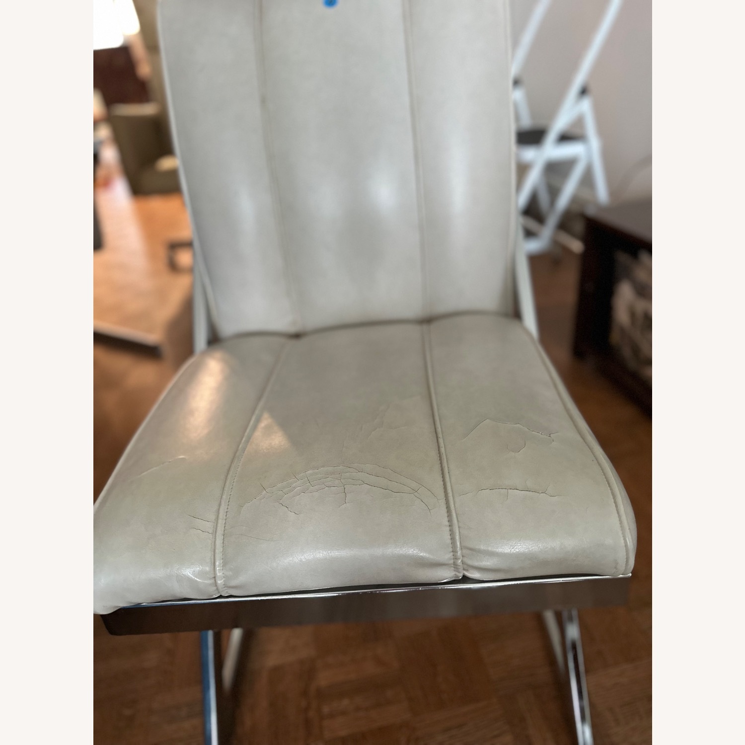 Natural Faux Leather Dining Chairs - image-7