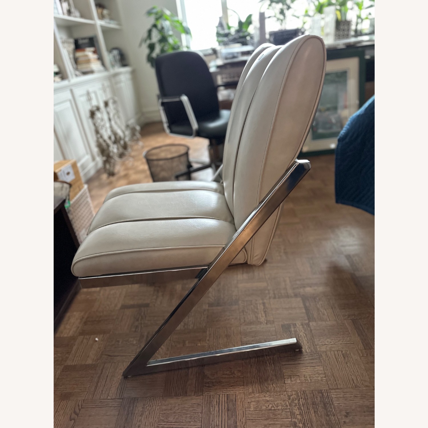 Natural Faux Leather Dining Chairs - image-9