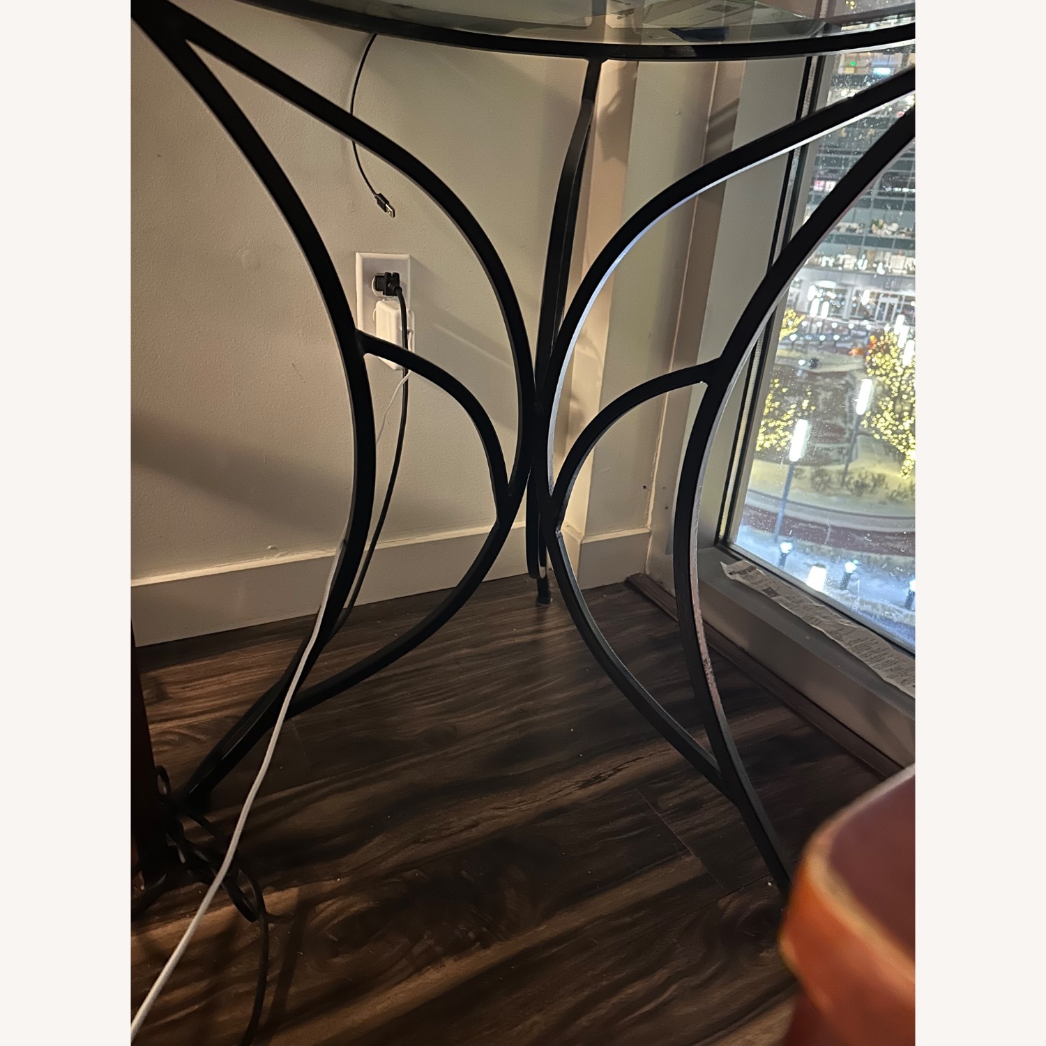 Glass Top Coffee Table with Iron Base - image-3