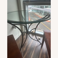 Glass Top Coffee Table with Iron Base