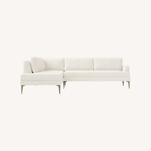 Used West Elm Light Gray Fabric 2 Piece Sectional for sale on AptDeco