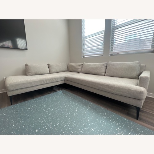 Used West Elm Light Gray Fabric 2 Piece Sectional for sale on AptDeco
