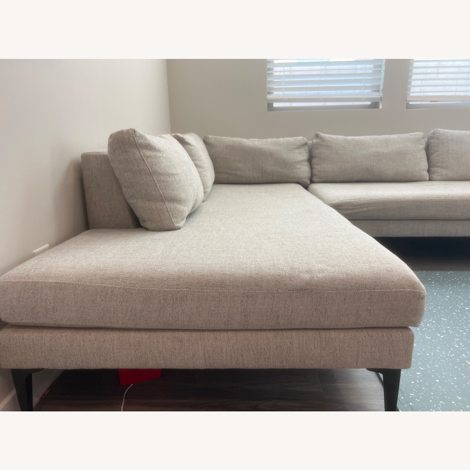 West Elm Light Gray Fabric 2 Piece Sectional - image-3