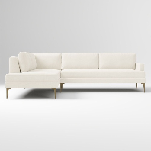 Used West Elm Light Gray Fabric 2 Piece Sectional for sale on AptDeco