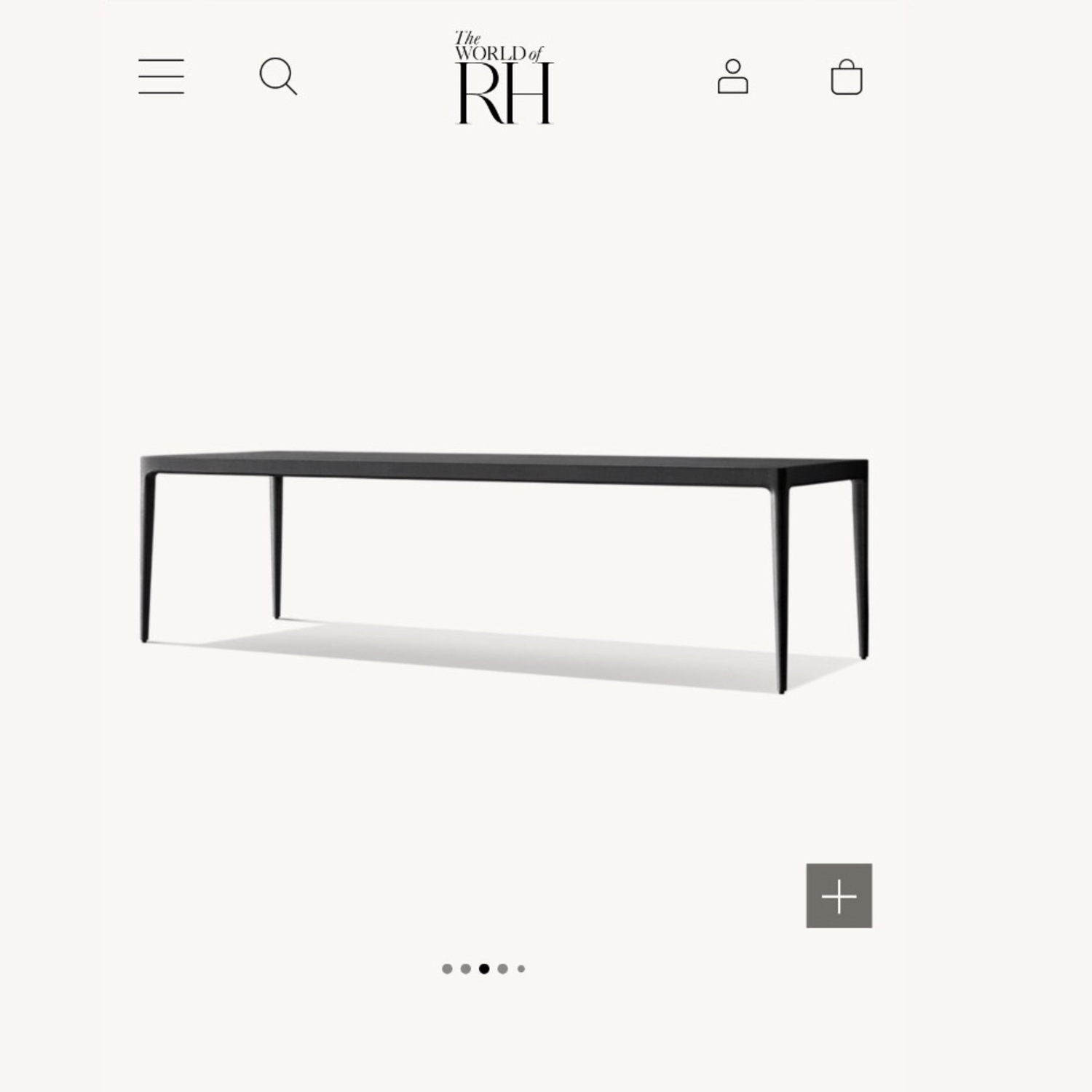 Restoration Hardware Silver Aluminum Dining Table - image-1