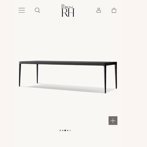 Used Restoration Hardware Silver Aluminum Dining Table for sale on AptDeco