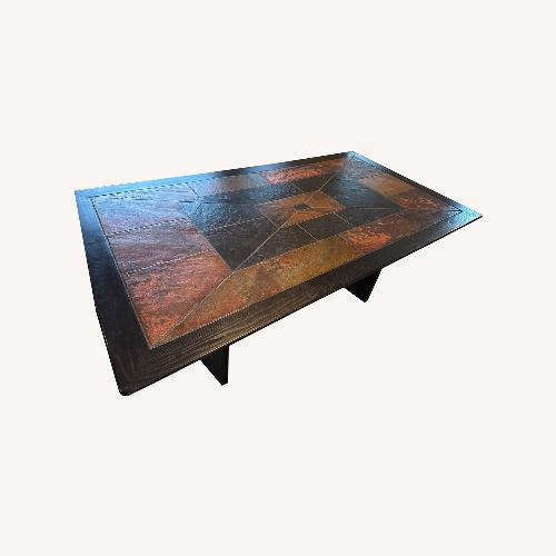 Used Scandinavian Designs Mid-Century Modern Slate Stone Dining Table for sale on AptDeco