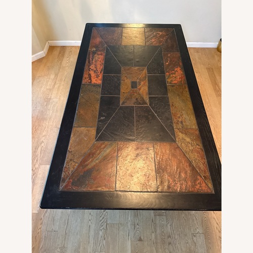 Used Scandinavian Designs Mid-Century Modern Slate Stone Dining Table for sale on AptDeco