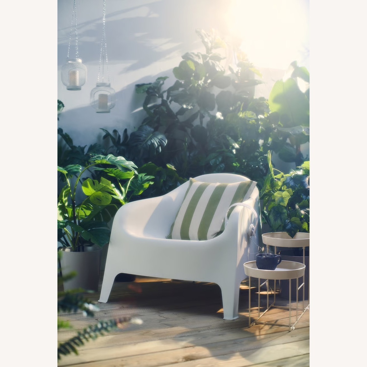 IKEA White Outdoor Armchair - image-1