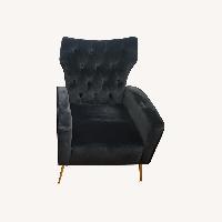 2 Black Velvet Armchairs