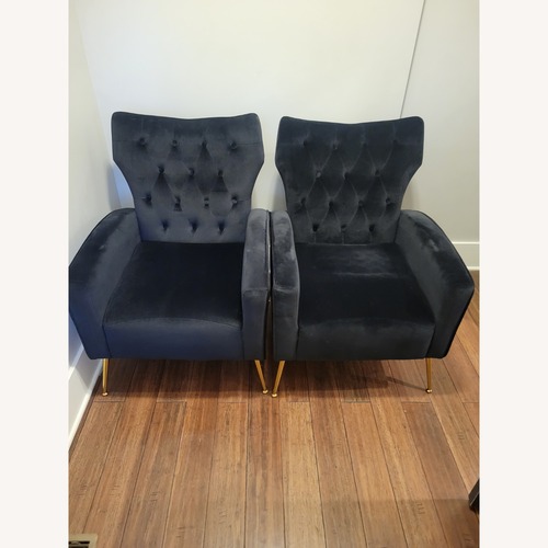Used 2 Black Velvet Armchairs for sale on AptDeco