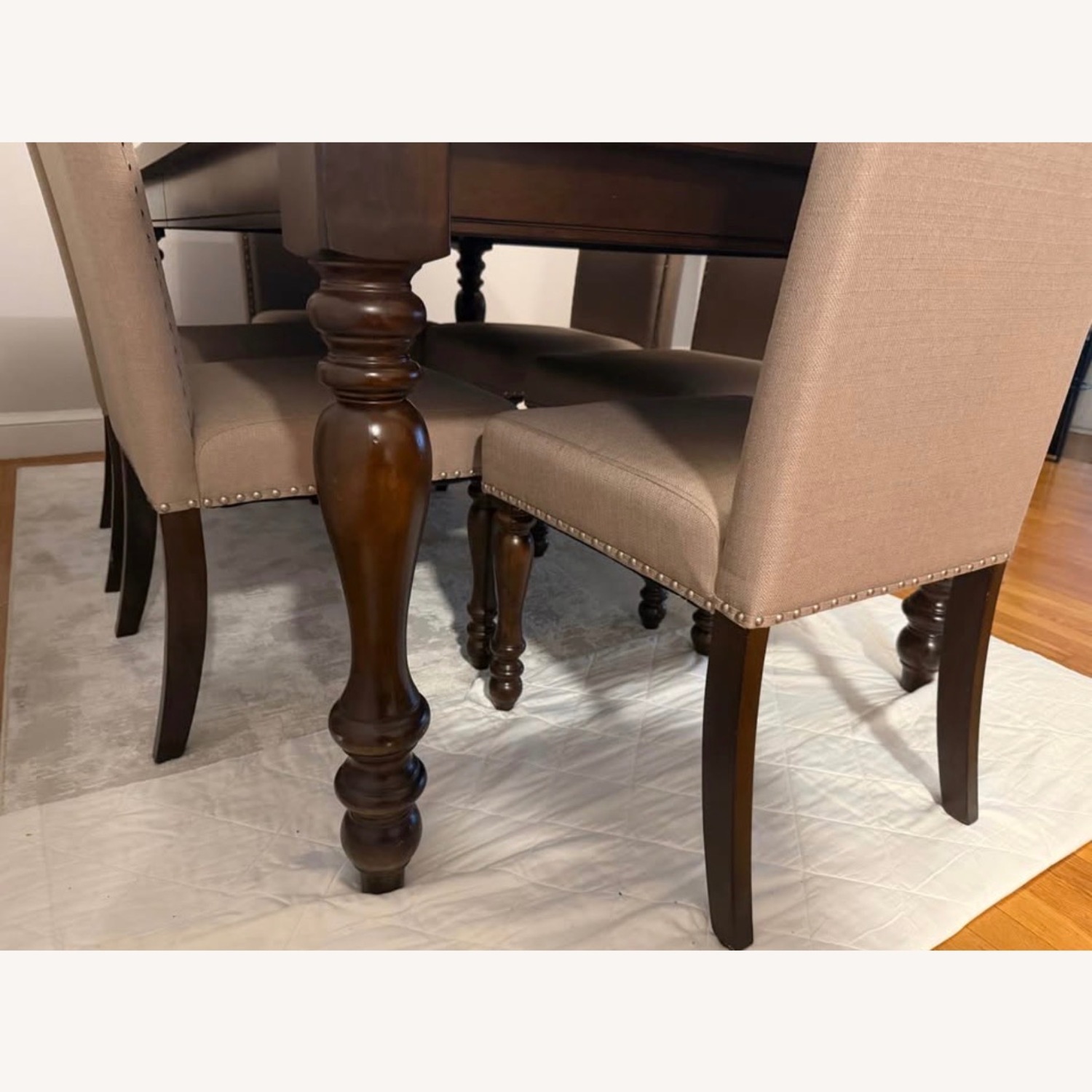 Dark Brown Wood Dining Set - image-2