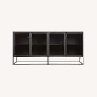Crate & Barrel Black Glass Sideboard
