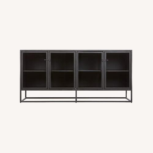Used Crate & Barrel Black Glass Sideboard for sale on AptDeco