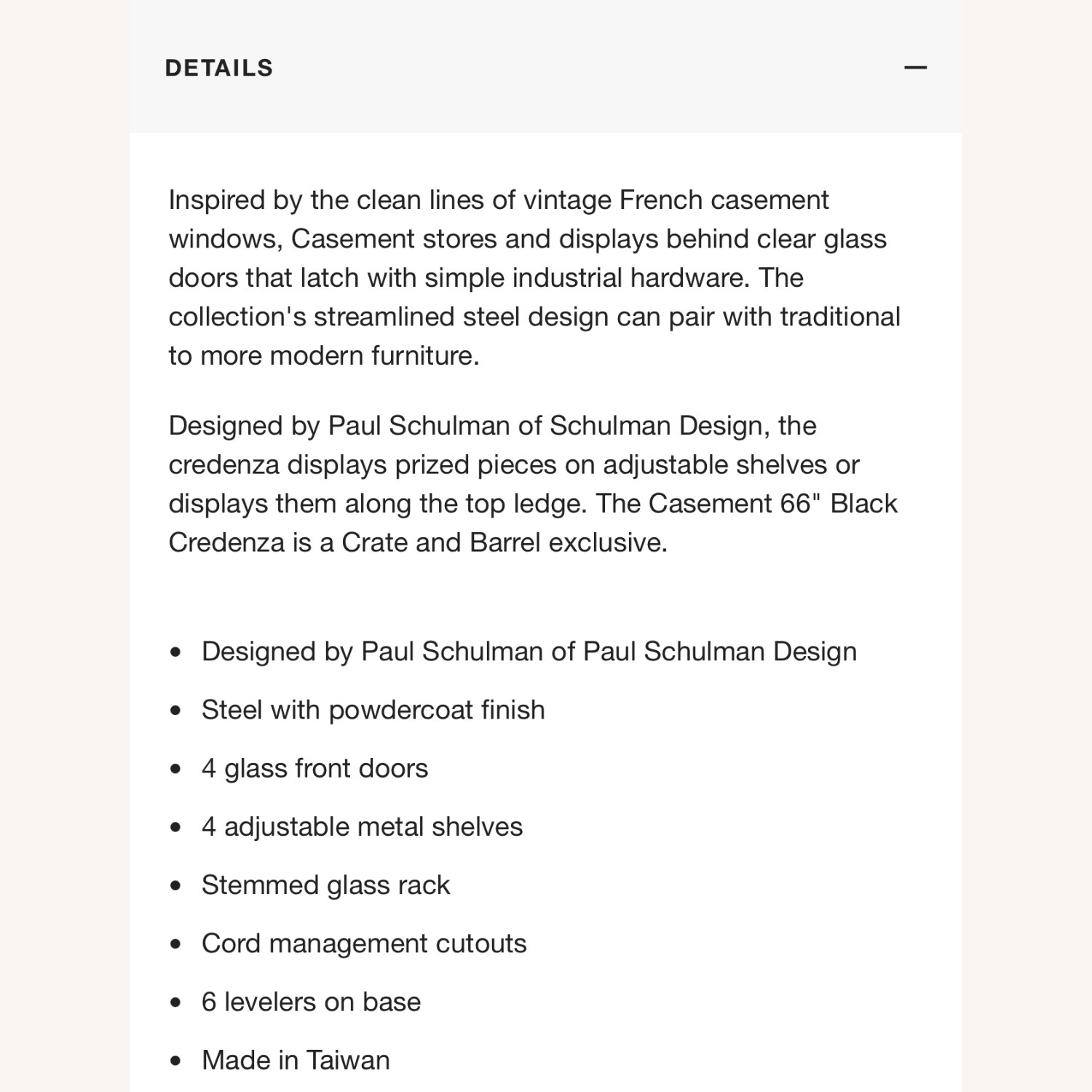 Crate & Barrel Black Glass Sideboard - image-5