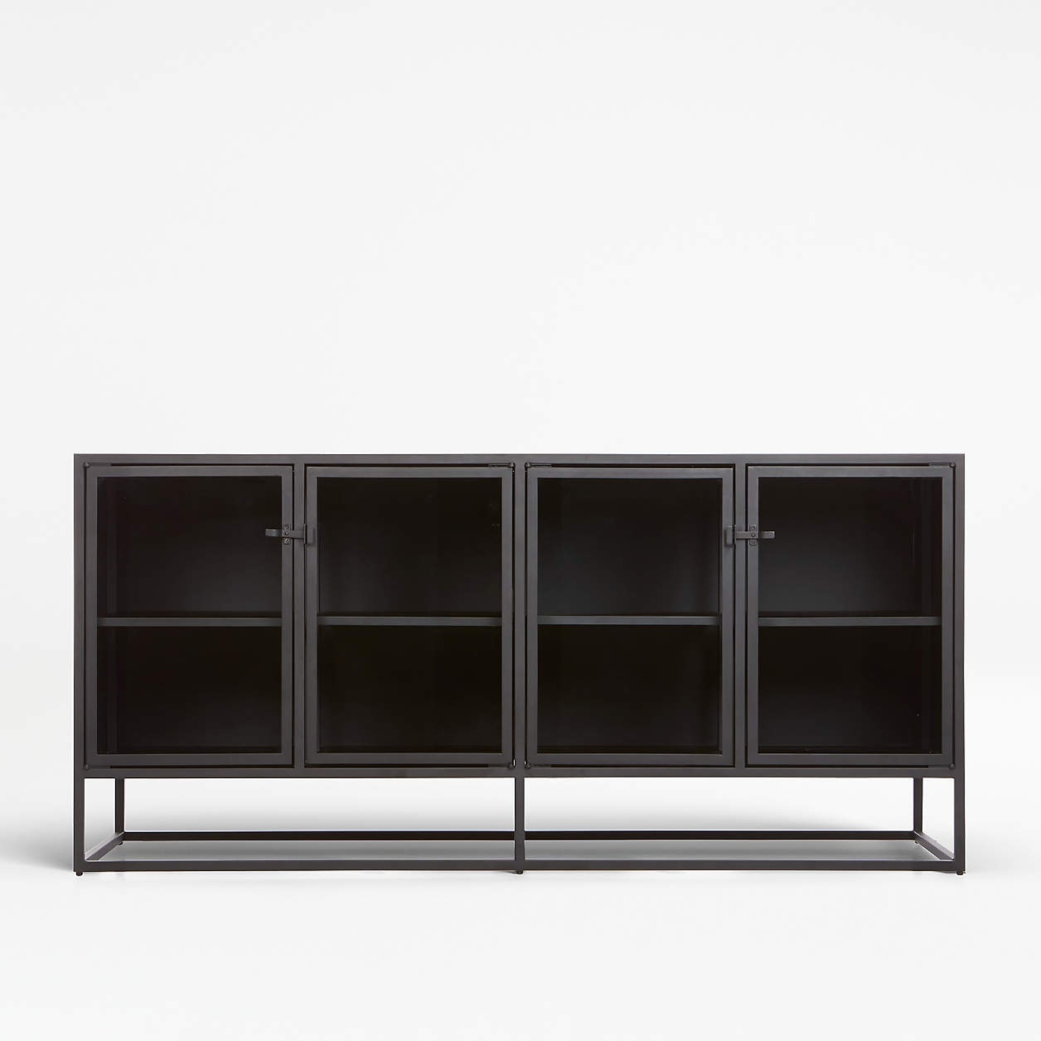 Crate & Barrel Black Glass Sideboard - image-0