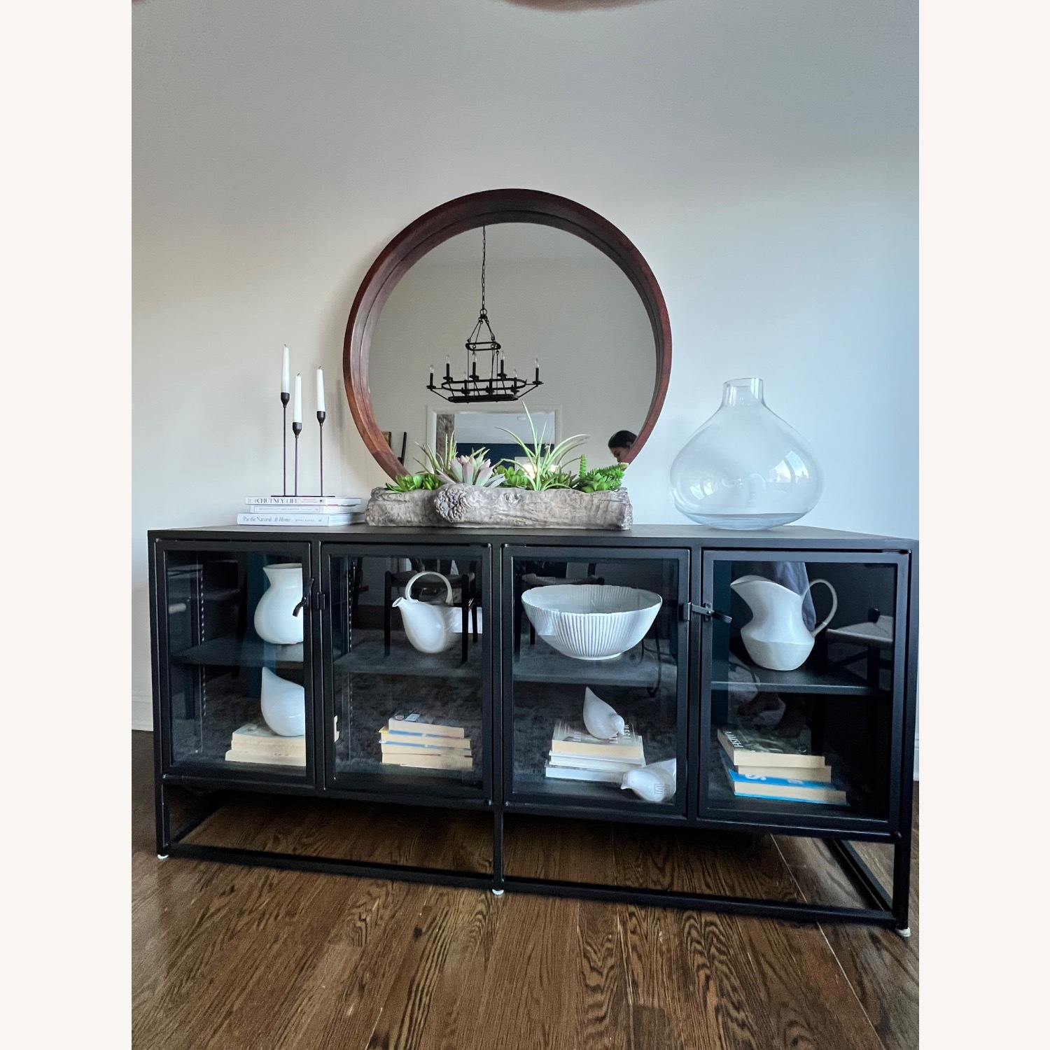 Crate & Barrel Black Glass Sideboard - image-3